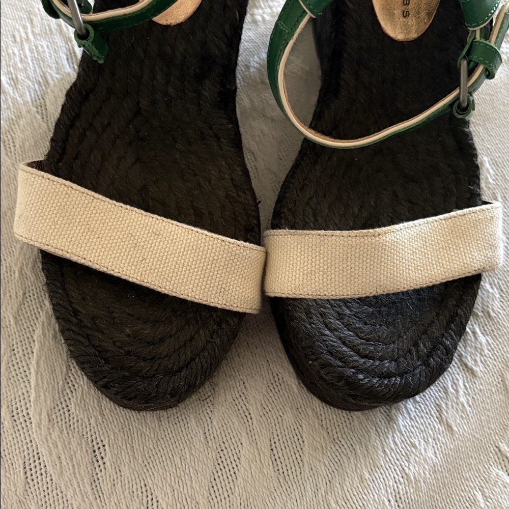 BNWOT Green and Cream Wedge Espadrille by Marc Jacobs - Picture 5 of 9